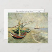 Boats op het strand bij Saintes-Maries Briefkaart (Voorkant / Achterkant)