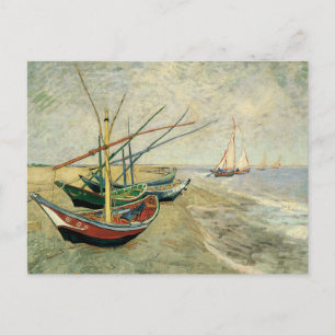 Boats op het strand bij Saintes-Maries Briefkaart