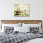 Boats op het strand bij Saintes-Maries Canvas Afdruk (Insitu (Slaapkamer))