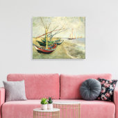 Boats op het strand bij Saintes-Maries Canvas Afdruk (Insitu (Woonkamer))