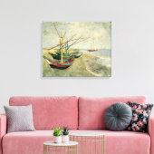 Boats op het strand bij Saintes-Maries Canvas Afdruk (Insitu (Woonkamer))
