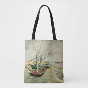 Boats op het strand bij Saintes-Maries Tote Bag