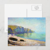 Boats op het strand in Pourville, Low Tide Monet Briefkaart (Voorkant / Achterkant)