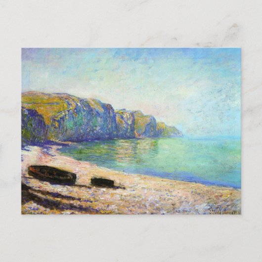 Boats op het strand in Pourville, Low Tide Monet Briefkaart (Voorkant)