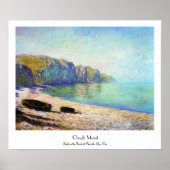 Boats op het strand in Pourville, Low Tide Monet Poster (Voorkant)