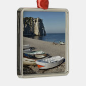 Boats op het strand van Etretat Metalen Ornament (Rechts)