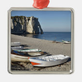 Boats op het strand van Etretat Metalen Ornament (Voorkant)