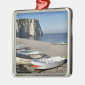 Boats op het strand van Etretat Metalen Ornament (Links)