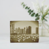 Boats parkeerden bij Lake Michigan in Chicago. Briefkaart (Staand voorkant)