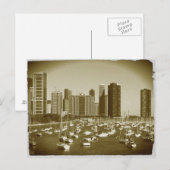 Boats parkeerden bij Lake Michigan in Chicago. Briefkaart (Voorkant / Achterkant)