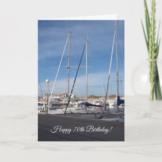 Boats Personalized 70th Birthday Kaart (Voorkant)
