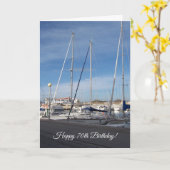 Boats Personalized 70th Birthday Kaart (Gele Bloem)