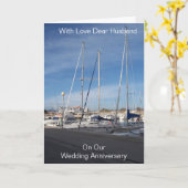 Boats Personalized Husband Wedding Jubileum Kaart (Gele Bloem)