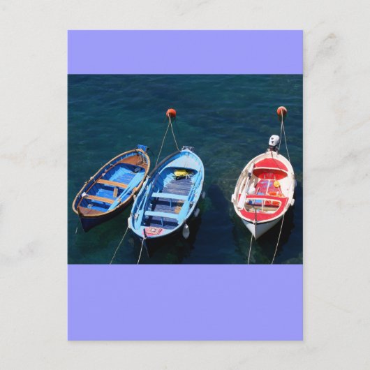 Boats Riomaggiore harbour Briefkaart (Voorkant)