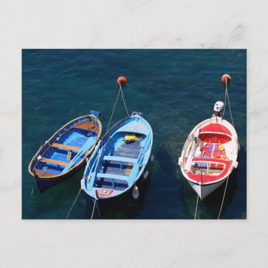 Boats Riomaggiore harbour Briefkaart (Voorkant)