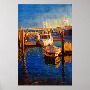 Boats, Sunset, Morro Bay, Calif Poster