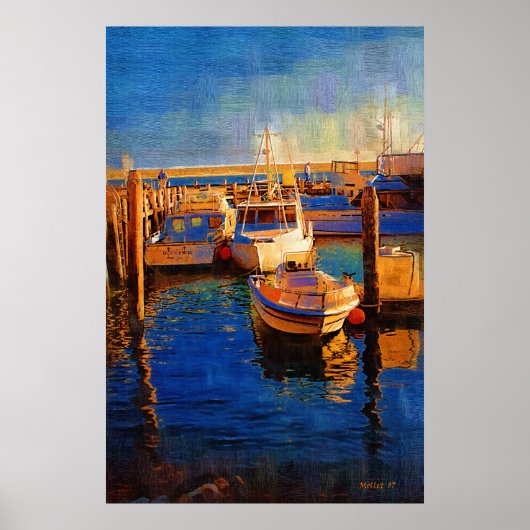 Boats, Sunset, Morro Bay, Calif Poster (Voorkant)