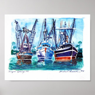 Boats-Tarpon-Springs Poster