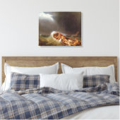 Boats van Dieppe die terugkeren van Gevist Canvas Afdruk (Insitu (Slaapkamer))