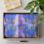 Boats waterverf Blauw Zee Custom Tissue Paper Tissuepapier (Geschenk)