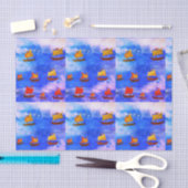 Boats waterverf Blauw Zee Custom Tissue Paper Tissuepapier (Craft)
