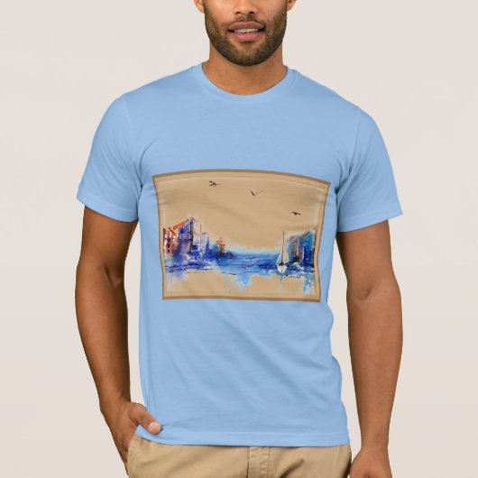 Boats Waterverf Sailships T-shirt (Voorkant)