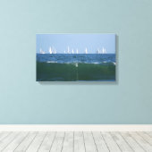 Boats & Waves_Stretched Canvas Afdrukken (Insitu (Houten vloer))