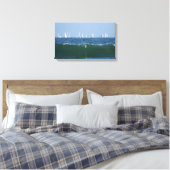 Boats & Waves_Stretched Canvas Afdrukken (Insitu (Slaapkamer))