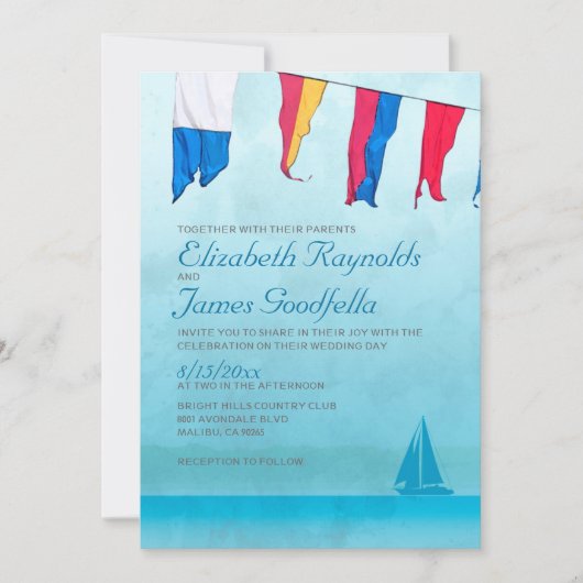 Boats Wedding Invitations Kaart (Voorkant)