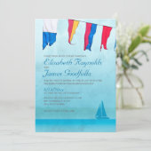 Boats Wedding Invitations Kaart (Staand voorkant)