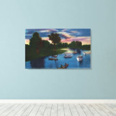 Boatscene in het Valley Park Genesee Canvas Afdruk (Insitu (Houten vloer))