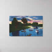 Boatscene in het Valley Park Genesee Canvas Afdruk (Voorkant)