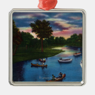 Boatscene in het Valley Park Genesee Metalen Ornament