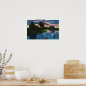 Boatscene in het Valley Park Genesee Poster (Keuken)
