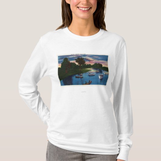 Boatscene in het Valley Park Genesee T-shirt (Voorkant)