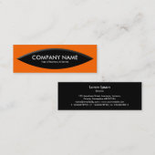 Boatvorm - Oranje op zwart Mini Visitekaartje (Voorkant / Achterkant)