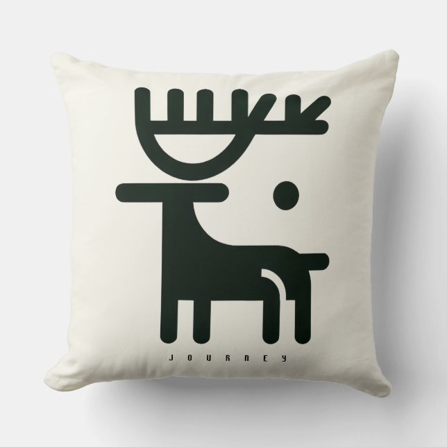 BOAZ Minimalistische Noordse Rendier  Kussen (Voorkant)