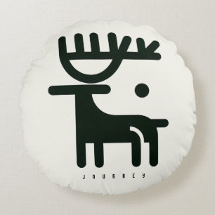 BOAZ Minimalistische Noordse Rendier  Rond Kussen