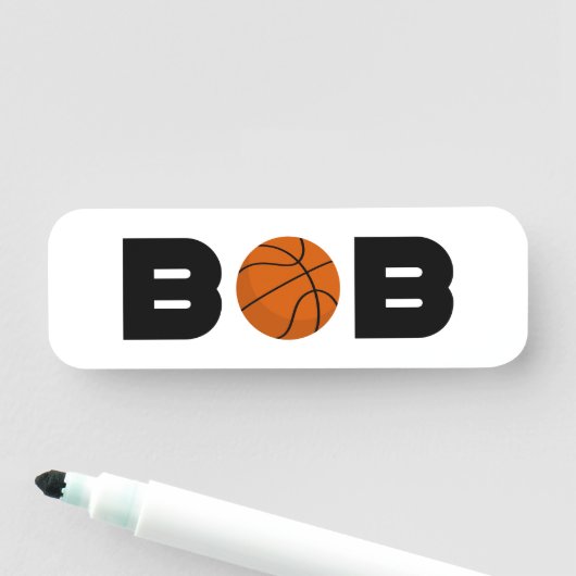 Bob Basketball Naamplaatje (In situ)
