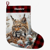 Bob Cat Wildlife Kerstkous Grote Kerstsok (Voorkant)