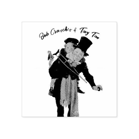 Bob Cratchit and Tiny Tim Christmas Carol Rubberstempel (Afrduk)