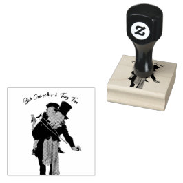 Bob Cratchit en Tiny Tim Christmas Carol Rubberstempel