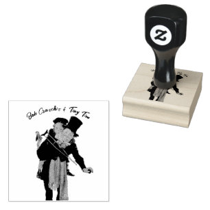 Bob Cratchit en Tiny Tim Christmas Carol Rubberstempel