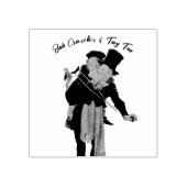 Bob Cratchit en Tiny Tim Christmas Carol Rubberstempel (Afrduk)