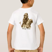 Bob Cratchit en Tiny Tim in een kerstkarol T-shirt (Achterkant)