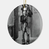 Bob Cratchit en Tiny Tim. Keramisch Ornament (Links)
