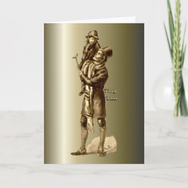 Bob Cratchit en Tiny Tim KerstCarol Feestdagen Kaart