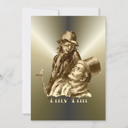 Bob Cratchit en Tiny Tim KerstCarol Feestdagenkaart (Voorkant)