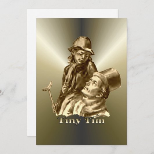 Bob Cratchit en Tiny Tim KerstCarol Feestdagenkaart (Voorkant / Achterkant)