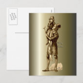 Bob Cratchit en Tiny Tim KerstCarol Feestdagenkaart (Voorkant / Achterkant)